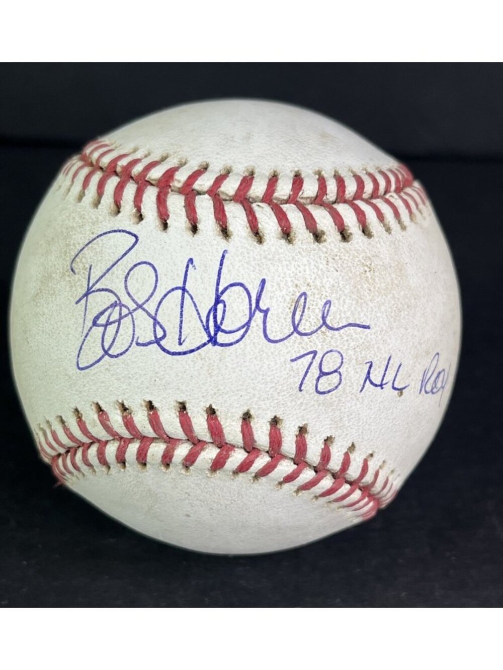 BOB HORNER  Signed Auto Baseball INSCRIBED MLB NL-ROY-1978 Ball